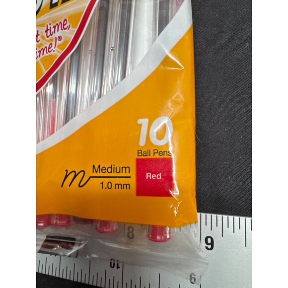 Lot of 7 90's BIC Cristal Red Ballpoint Pens Medium Point 1.0mm 10-Pack Total 70 - Picture 3 of 4